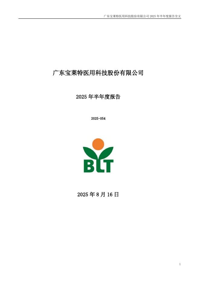 300246-宝莱特：2025年半年度报告