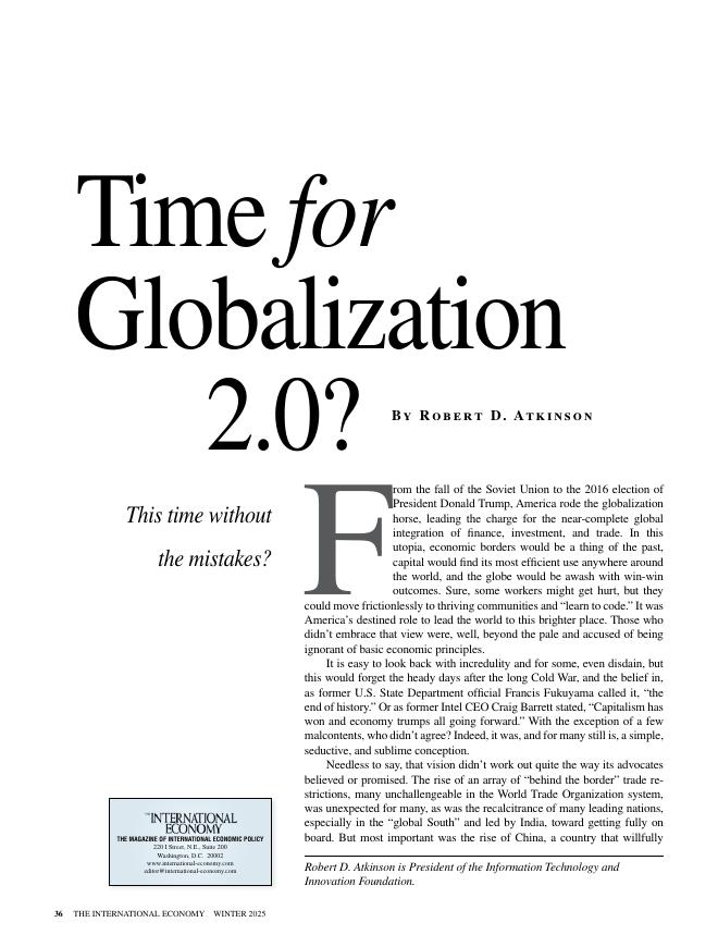ITIF：2025年是时候迎接全球化2.0了吗？（英文版）