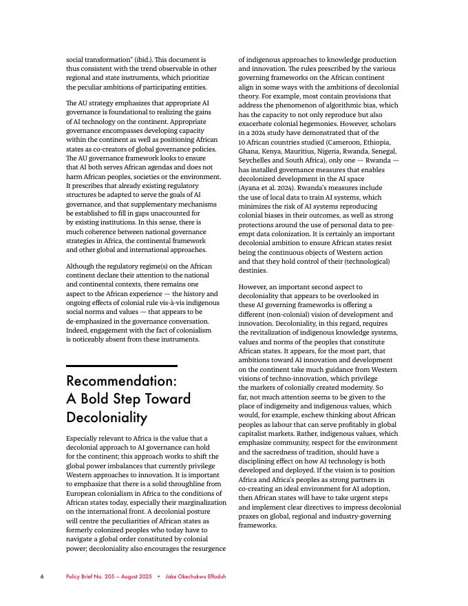 加拿大国际治理创新中心CIGI：谦逊的发芽：迈向非洲人工智能治理的去殖民化（英文版）_第6页