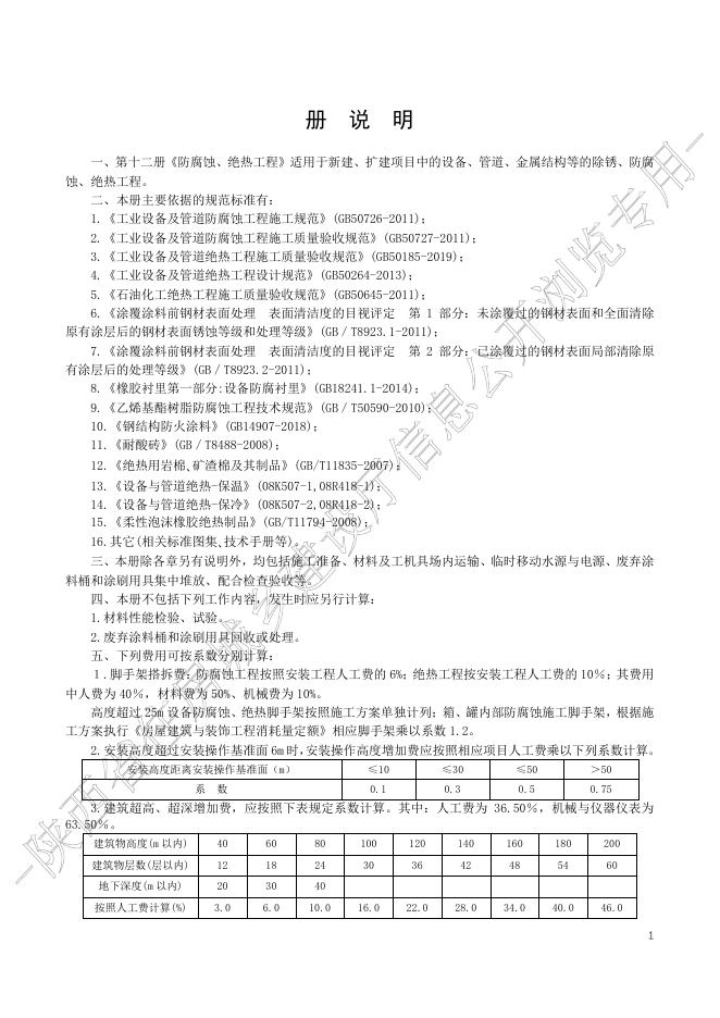 陕西省通用安装工程消耗量定额 第十二册 防腐蚀、绝热工程_第7页