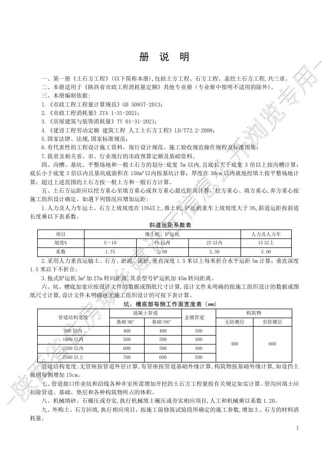 陕西省市政工程消耗量定额 第一册 土石方工程_第7页