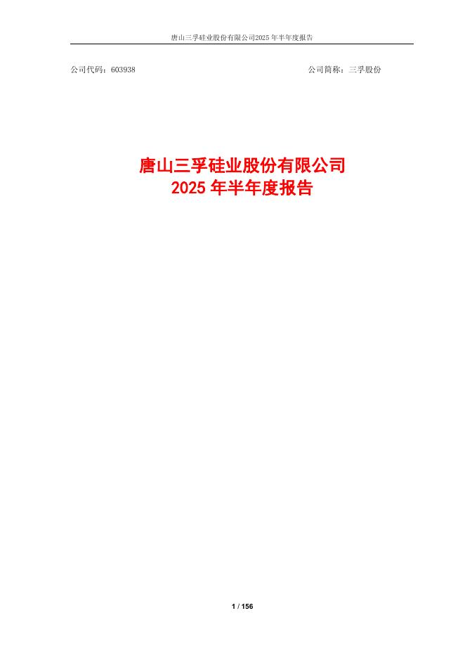 603938-三孚股份：2025年半年度报告