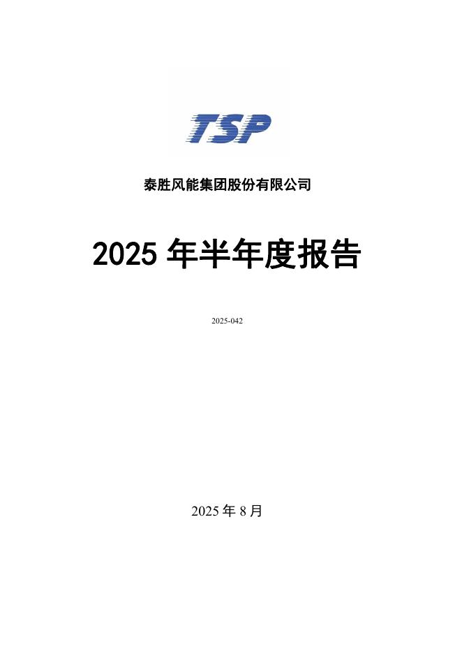 300129-泰胜风能：2025年半年度报告