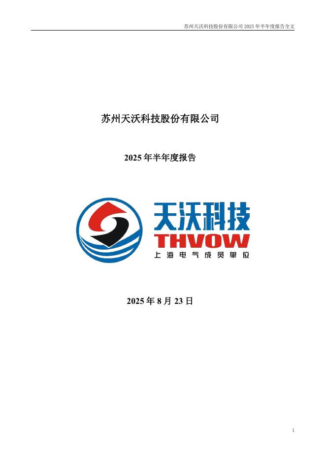 002564-天沃科技：2025年半年度报告