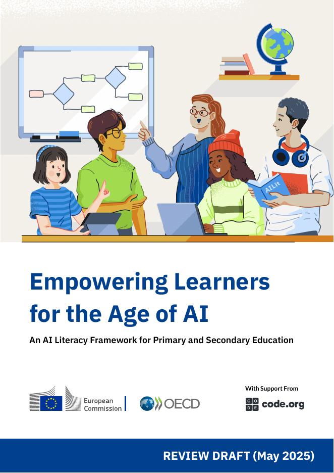 OECD经合组织：2025年赋能人工智能时代的学习者：中小学人工智能素养框架报告（英文版）海报