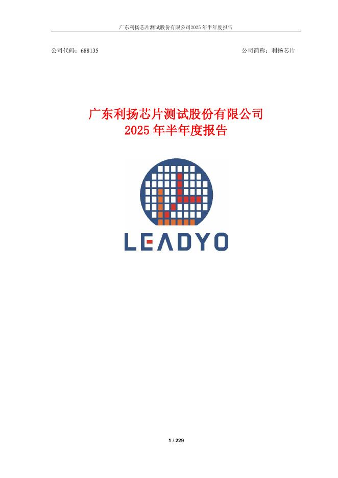 688135-利扬芯片：2025年半年度报告