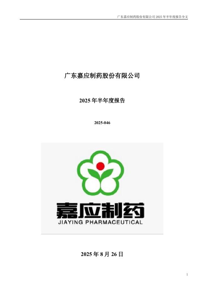 002198-嘉应制药：2025年半年度报告