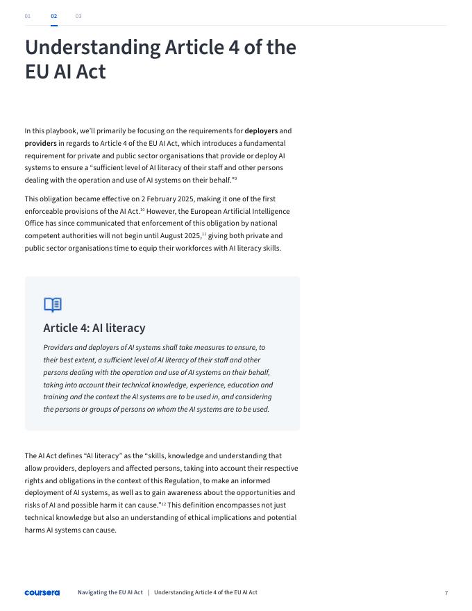 Coursera：2025年驾驭欧盟人工智能法案：打造具备人工智能素养的员工队伍实践指南（英文版）_第7页