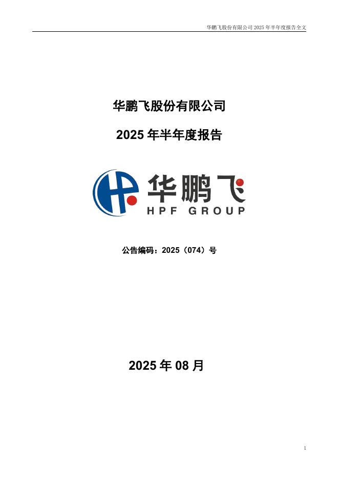 300350-华鹏飞：2025年半年度报告