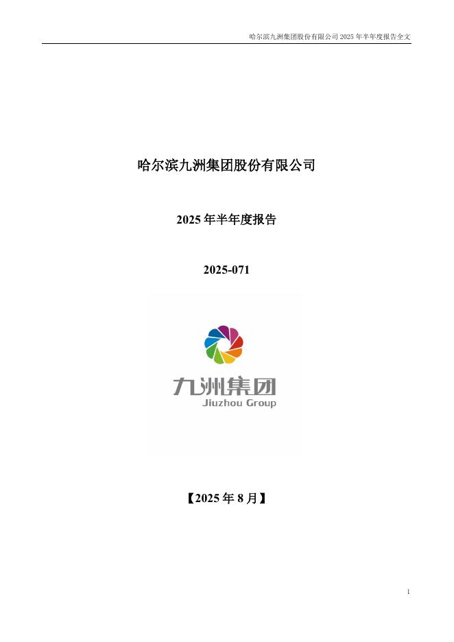 300040-九洲集团：2025年半年度报告
