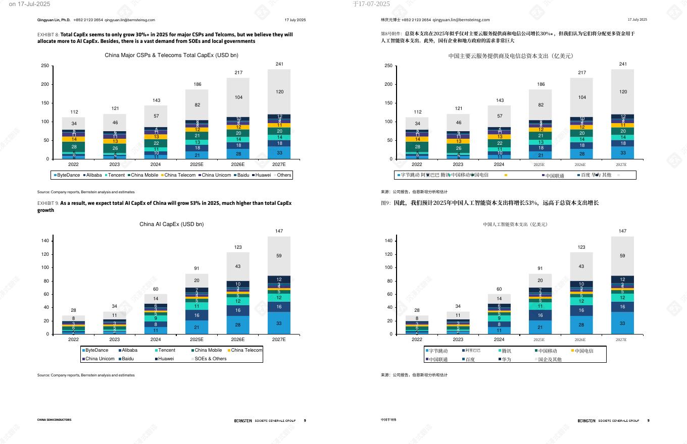 BERNSTEIN：2025年中国人工智能：评估中国人工智能芯片的供需情况报告（中英版）_第9页