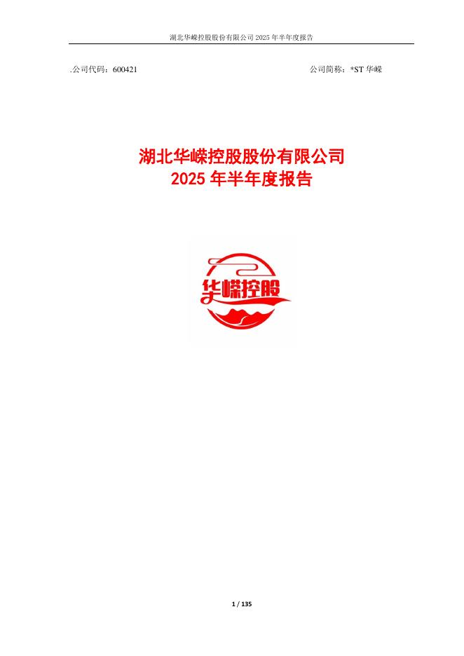 600421-*ST华嵘：华嵘控股2025年半年度报告
