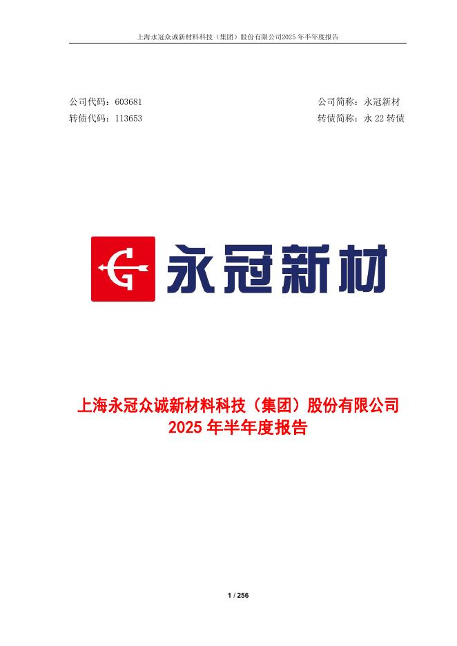 113653-永冠新材：上海永冠众诚新材料科技(集团)股份有限公司2025年半年度报告
