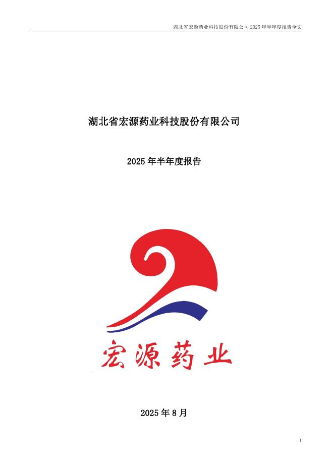 301246-宏源药业：2025年半年度报告
