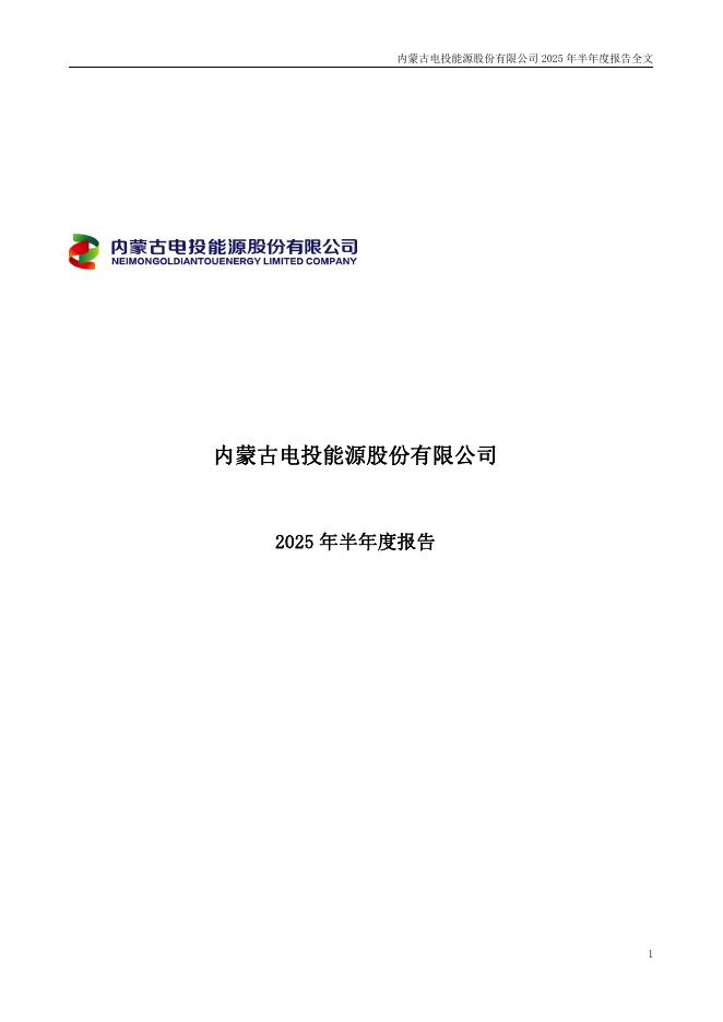 002128-电投能源：2025年半年度报告