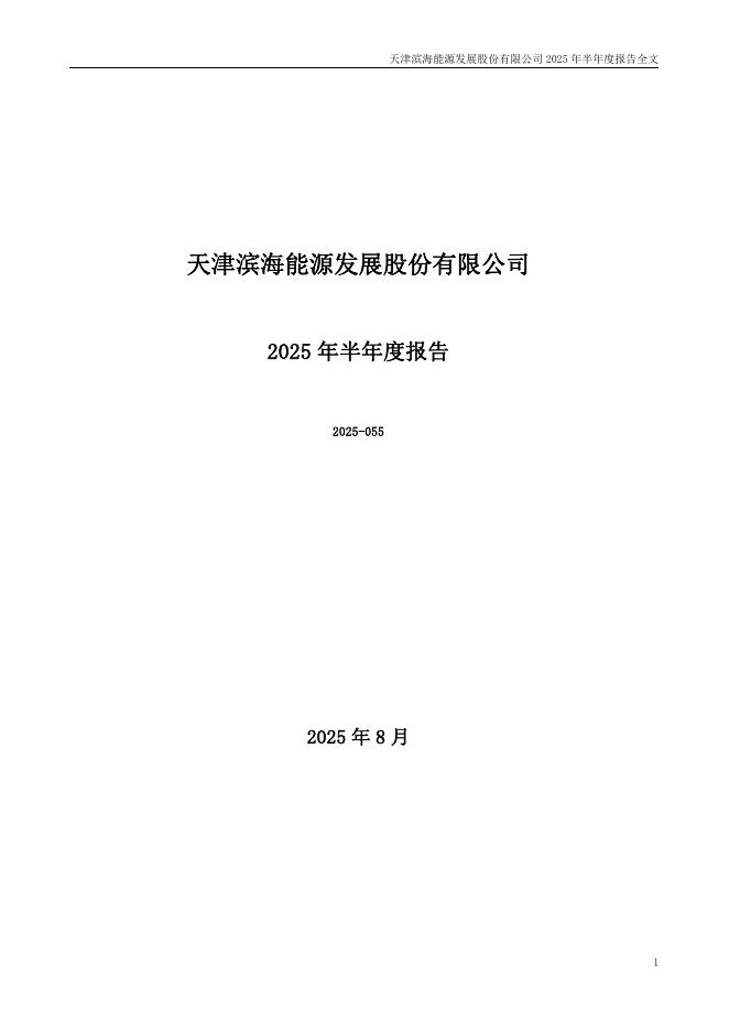 000695-滨海能源：2025年半年度报告
