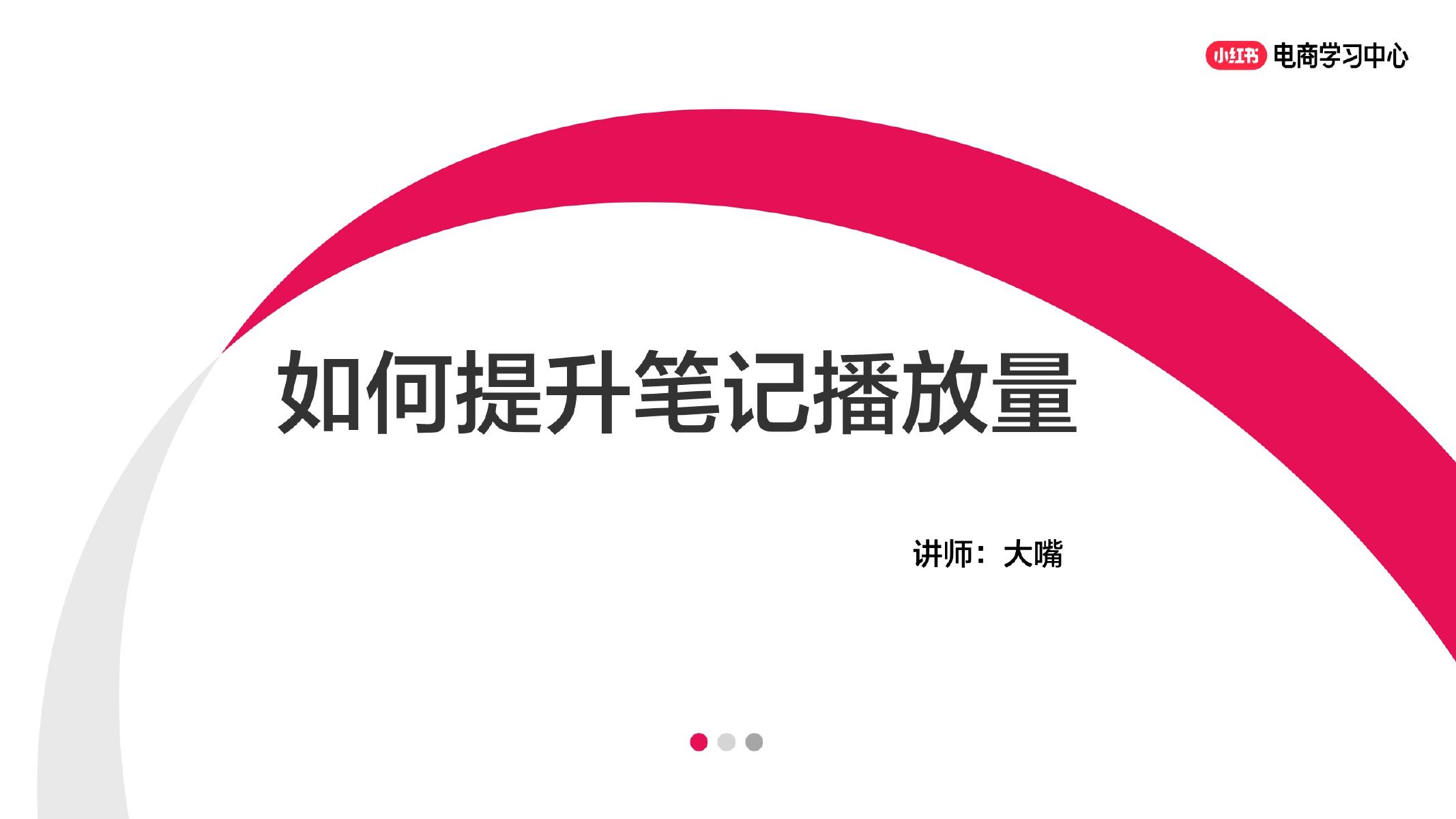 小红书：如何提升笔记播放量海报