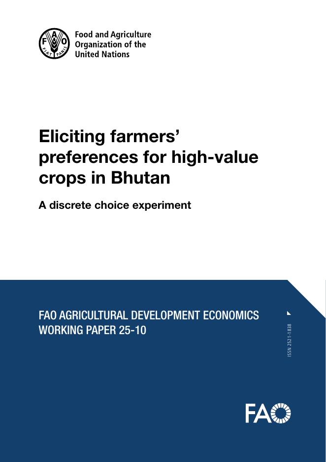FAO联合国粮农组织：2025年调查不丹农民对高价值作物的偏好报告（英文版）海报