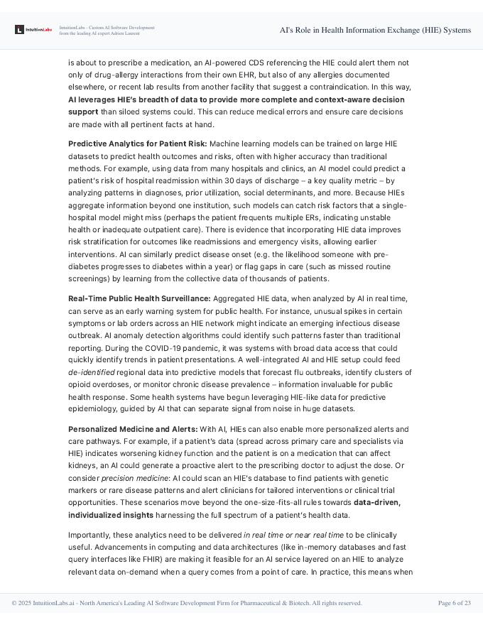 IntuitionLabs：2025年人工智能在健康信息交换（HIE）系统中的作用研究报告（英文版）_第6页