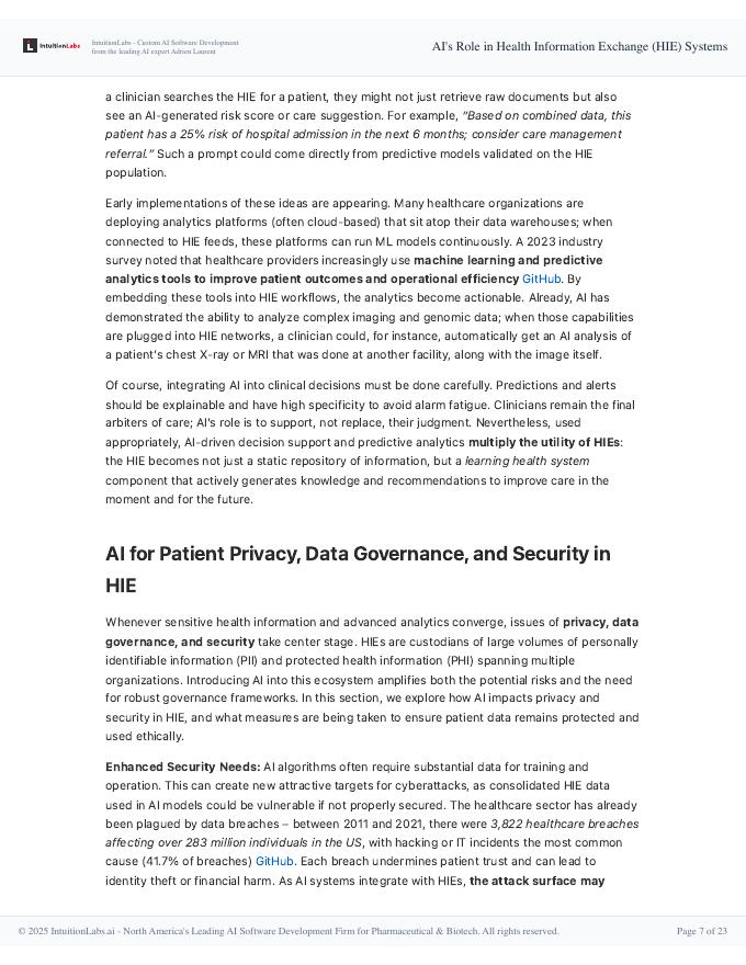 IntuitionLabs：2025年人工智能在健康信息交换（HIE）系统中的作用研究报告（英文版）_第7页