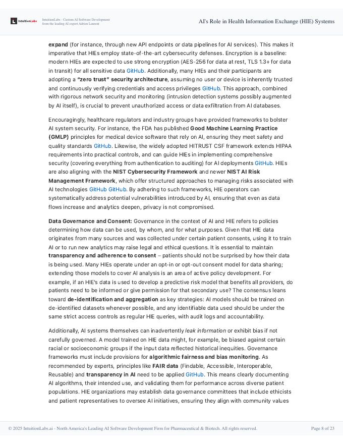 IntuitionLabs：2025年人工智能在健康信息交换（HIE）系统中的作用研究报告（英文版）_第8页