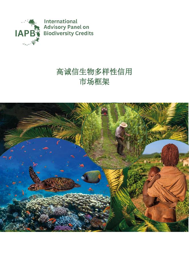 IAPB：2024年高诚信生物多样性信用市场框架报告海报