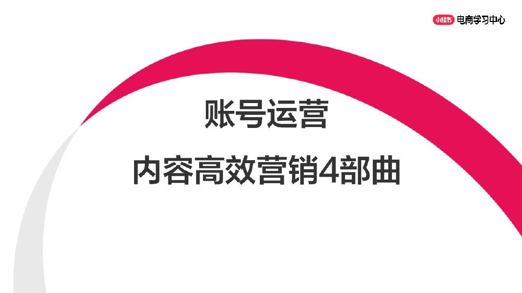 小红书：账号运营-内容高效营销4部曲海报