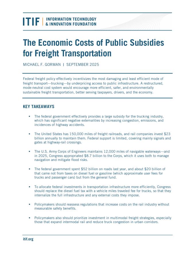 ITIF：2025年公共交通货运补贴的经济成本报告（英文版）海报