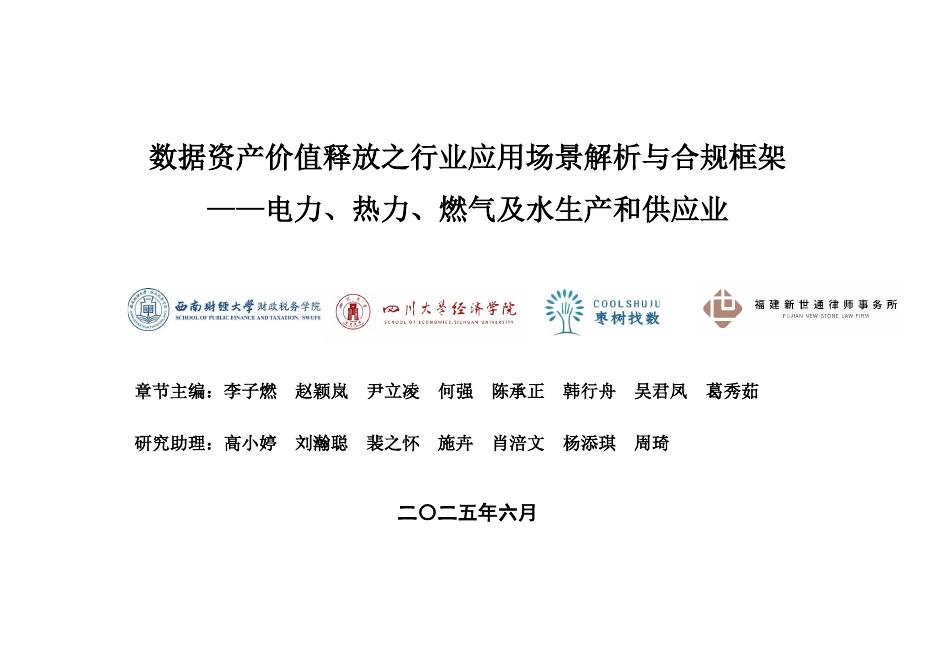 枣树找数网：2025年数据资产价值释放之行业应用场景解析与合规框架——电力、热力、燃气及水生产和供应业篇