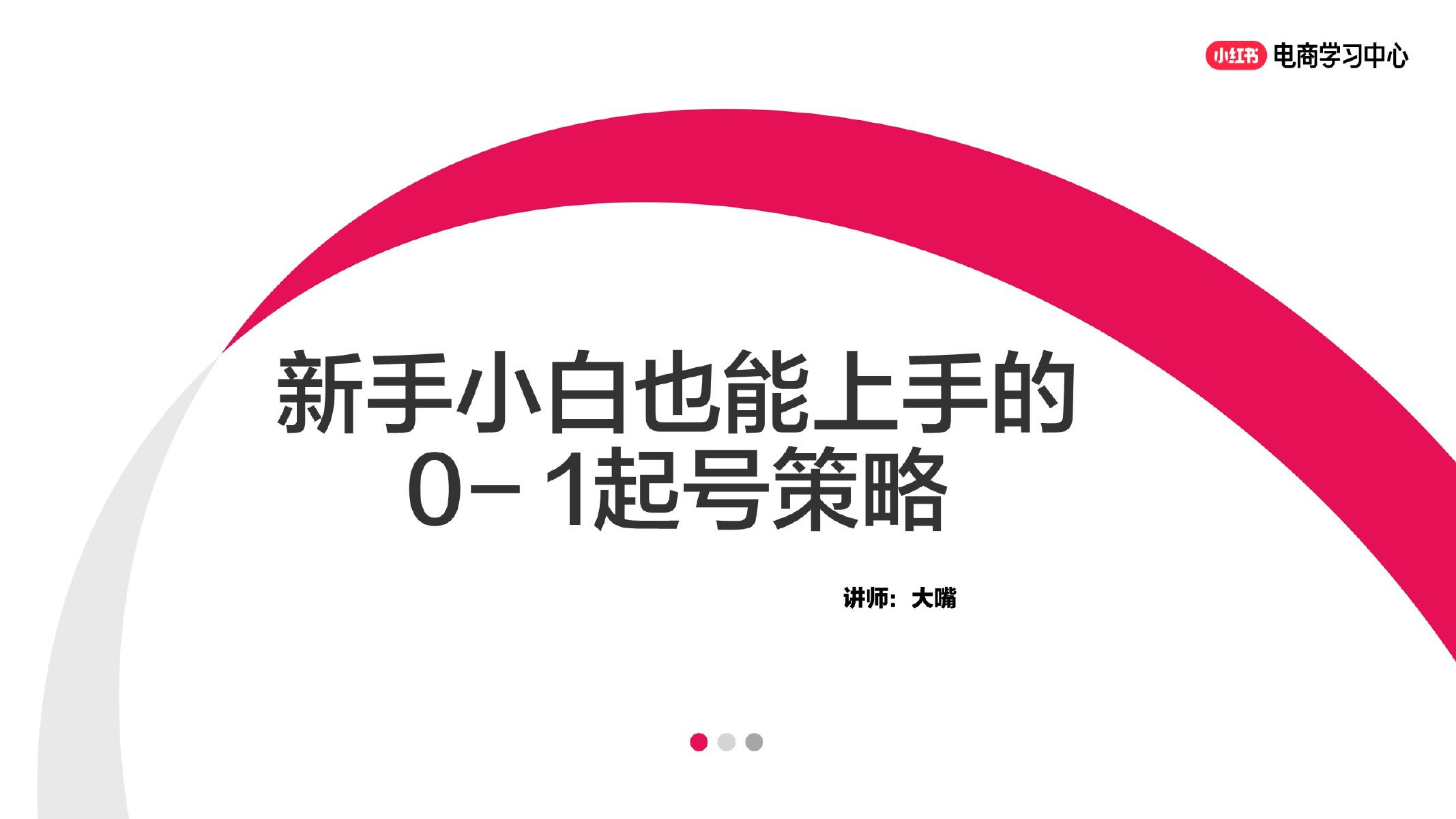 小红书：新手小白也能上手的0-1起号策略海报