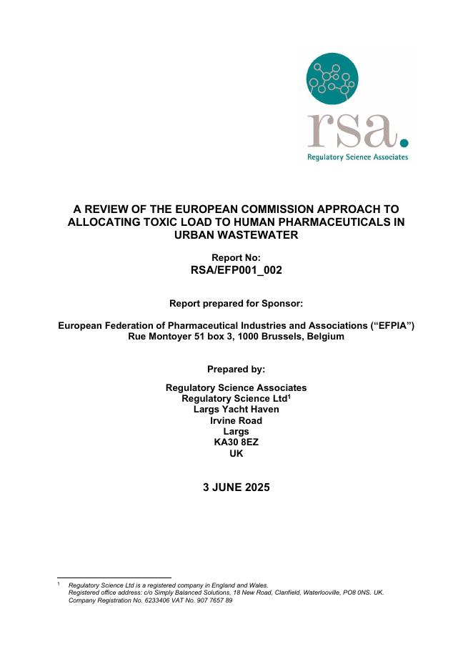 EFPIA：2025年6月3日药品有毒负荷分配方法的审查委员会（英文版）海报
