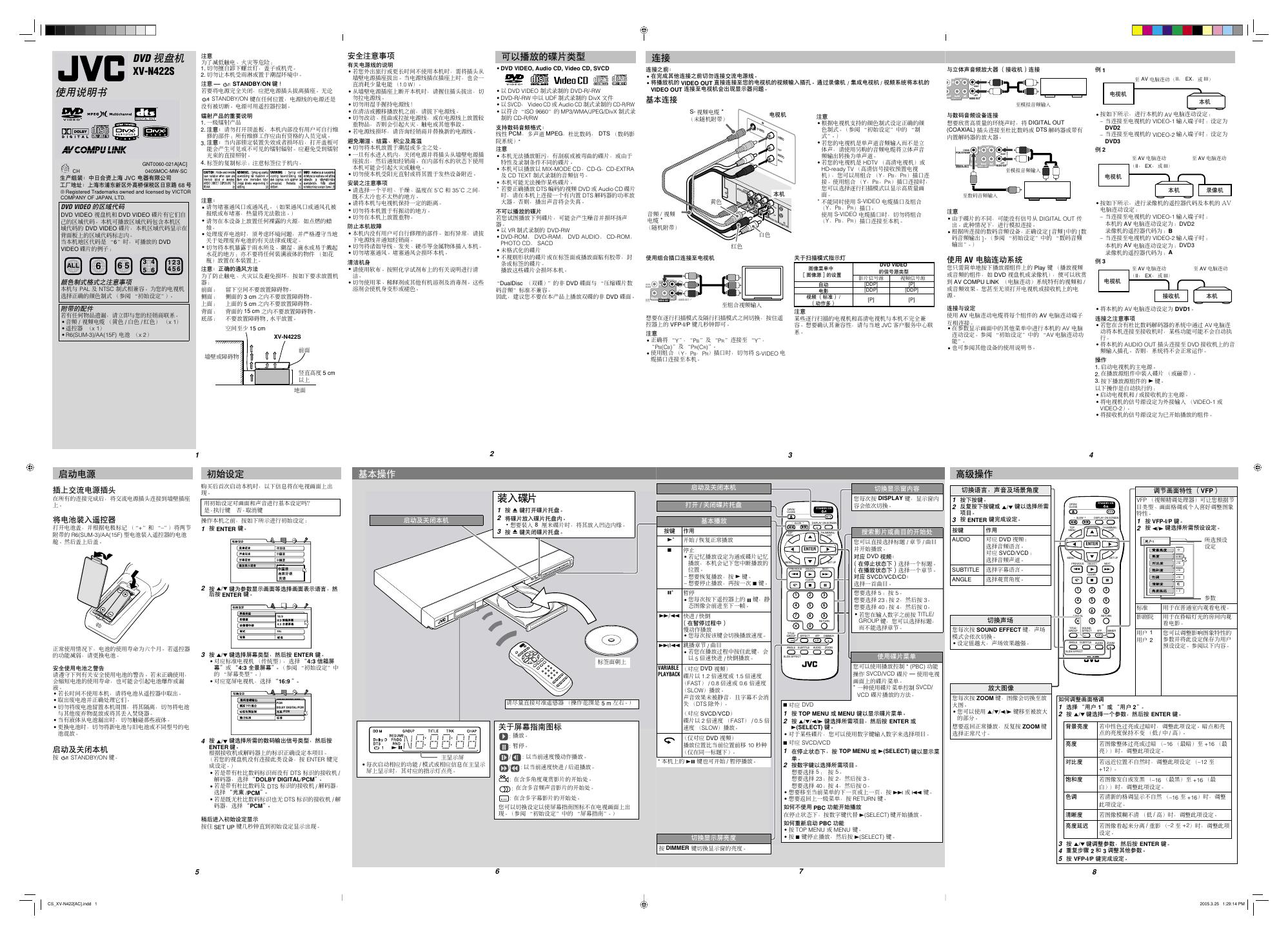 JVC XV-N422S 使用说明书