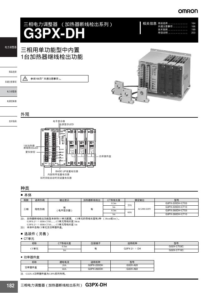 omron G3PX-DH三相电力调整器(加热器断线检出系列) 说明书