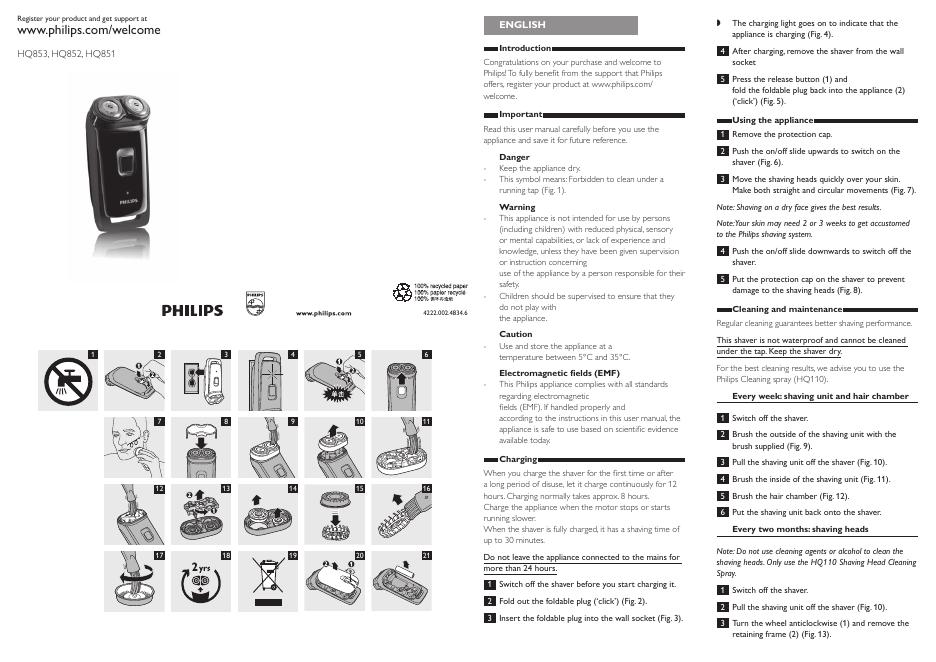PHILIPS 电动剃须刀 使用说明书(2)