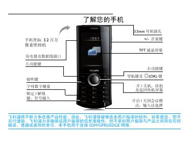 飞利浦 x503手机 说明书