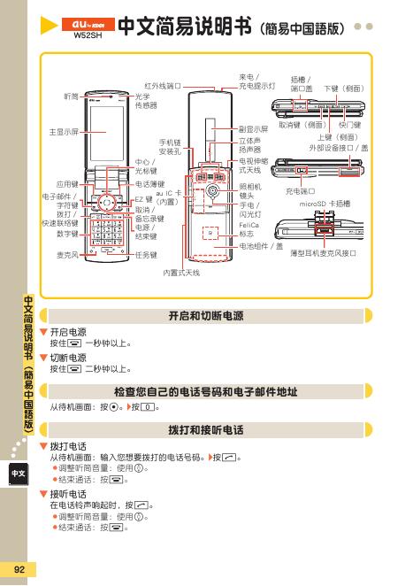KDDI W52SH 说明书