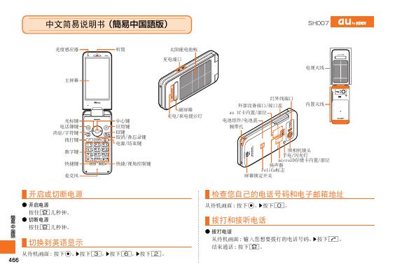KDDI SH007 说明书