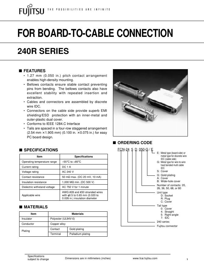 FUJITSU 240R系列 说明书