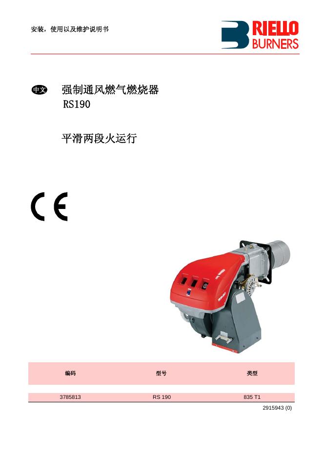 RIELLO RS190 使用以及维护说明书