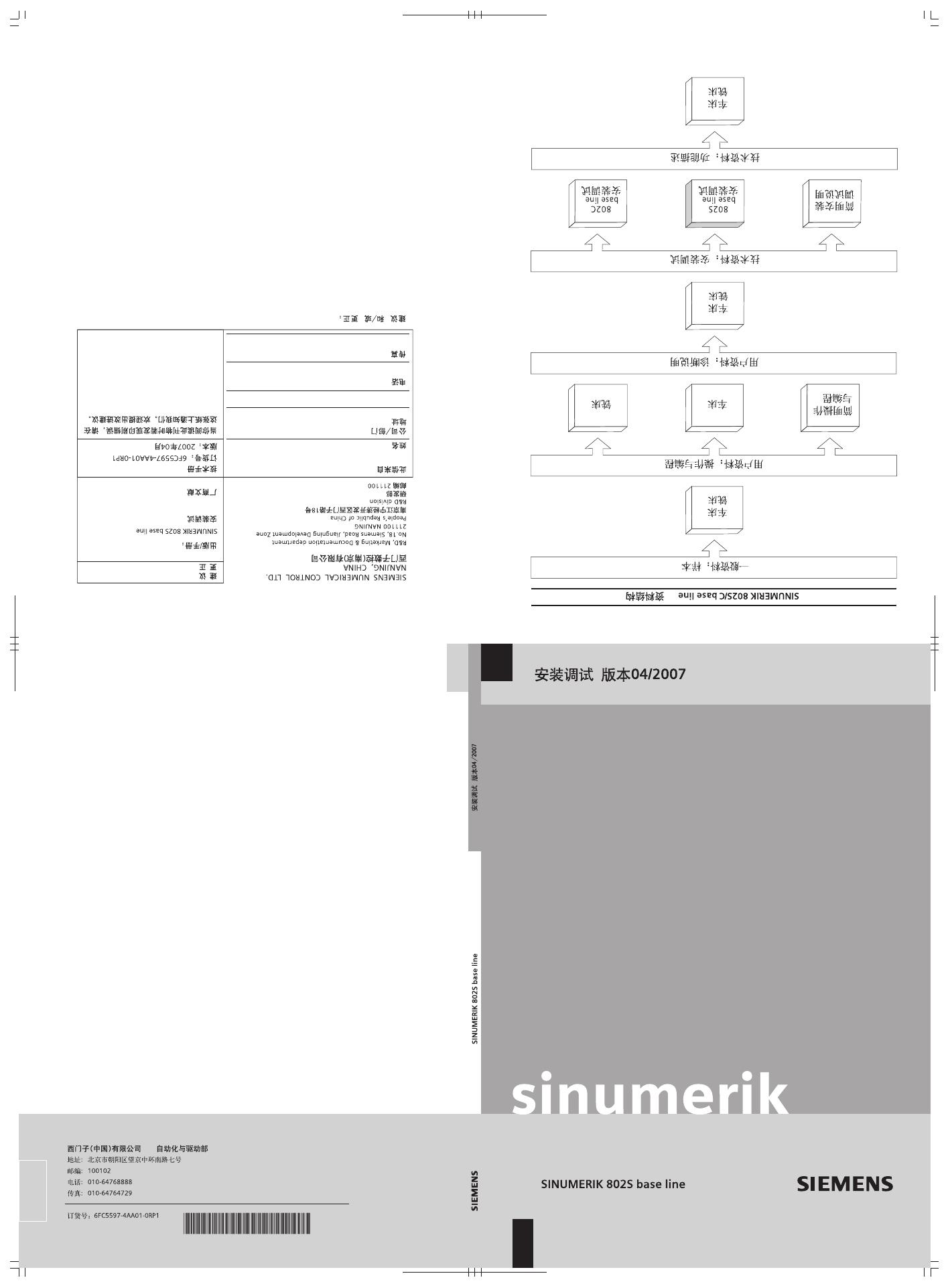 SIEMENS  SINUMERIK 802S base line 说明书