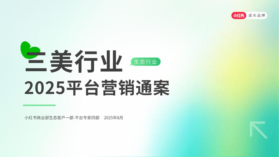 小红书：三美行业2025平台营销通案海报
