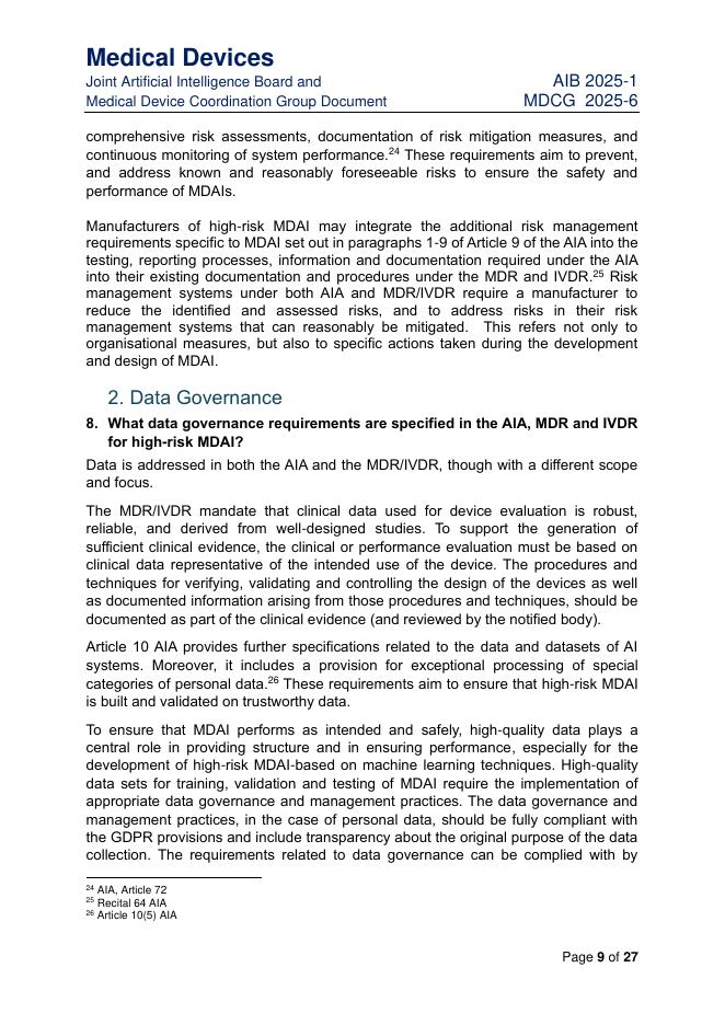 欧盟：MDCG 2025-6：医疗器械人工智能监管新动向（英文版）_第9页