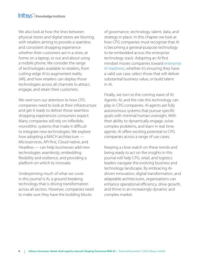 印孚瑟斯Infosys：2025年信息、零售和物流杂志：用人工智能塑造未来报告（英文版）_第6页