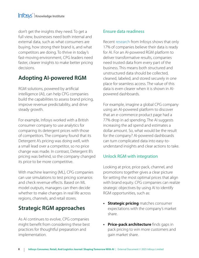 印孚瑟斯Infosys：2025年信息、零售和物流杂志：用人工智能塑造未来报告（英文版）_第8页