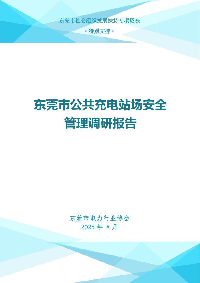 东莞市电力行业协会：2025年东莞市公共充电站场安全管理调研报告_第1页