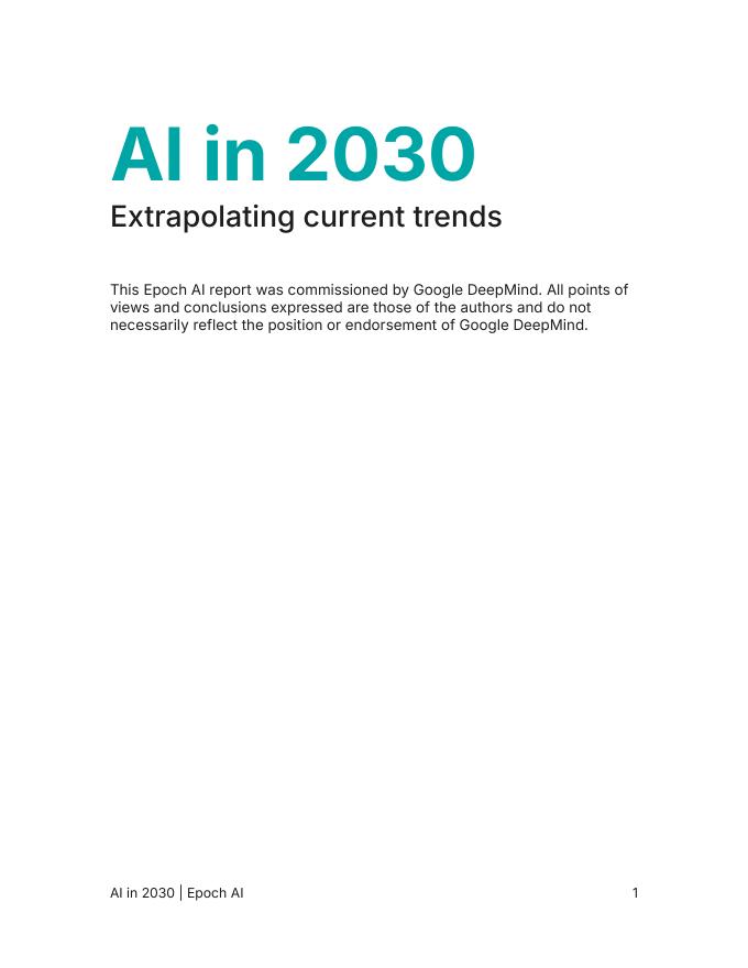 Epoch AI：2030年人工智能（AI）研究报告：基于当前趋势的外推分析（英文版）海报