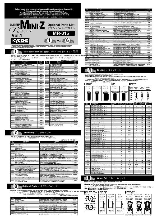 kyosho MINI-Z 使用说明书(1)