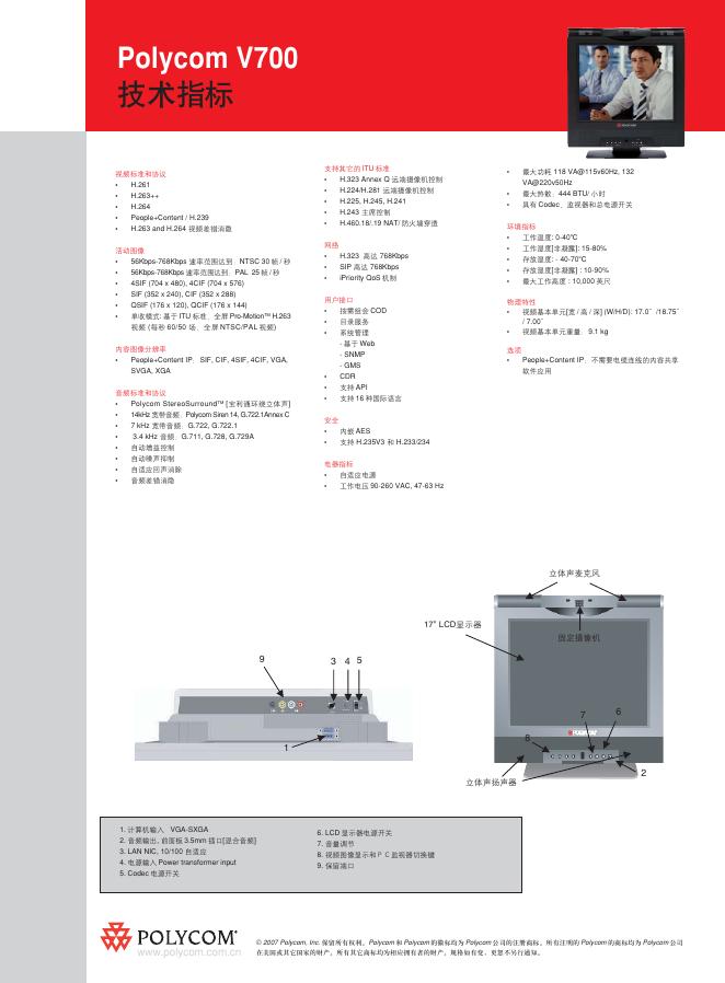 Polycom V700  说明书