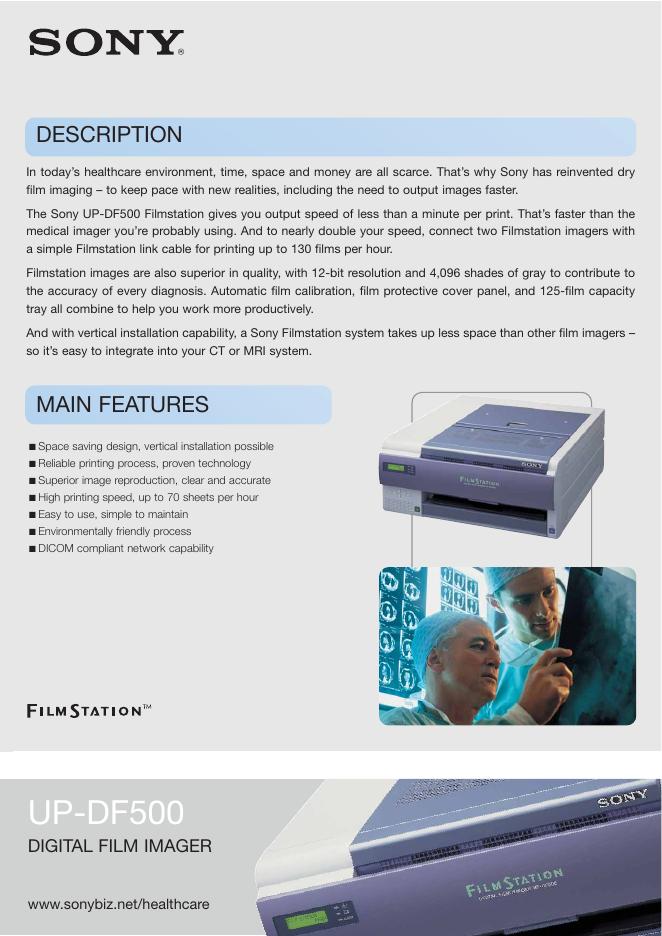 SONY UP-DF500 说明书