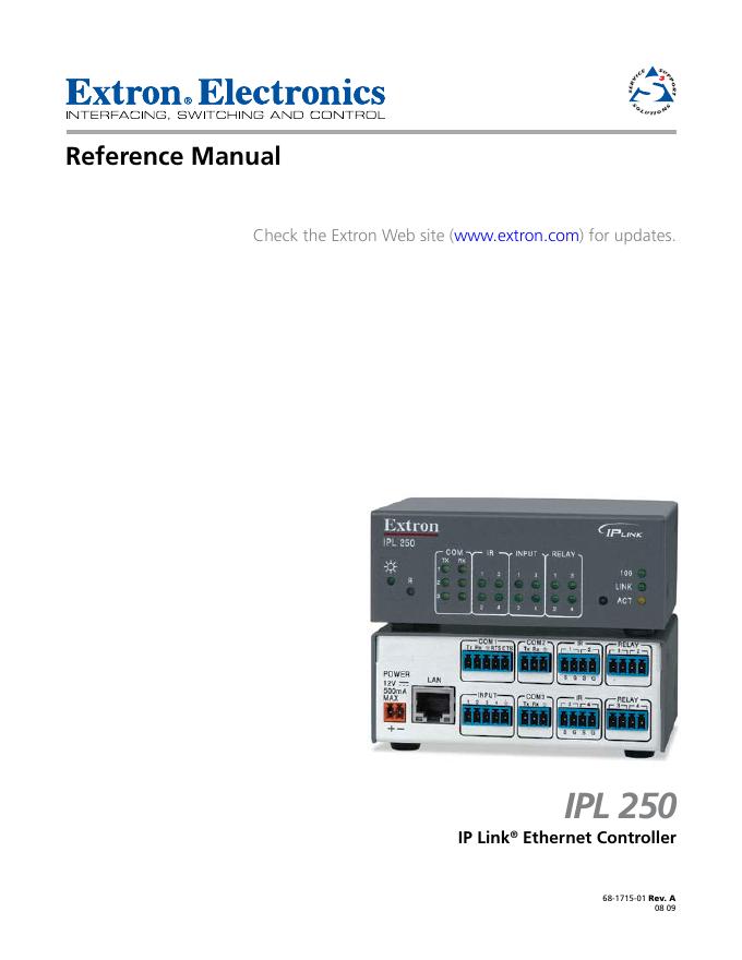 Extron Electronics IPL250 说明书